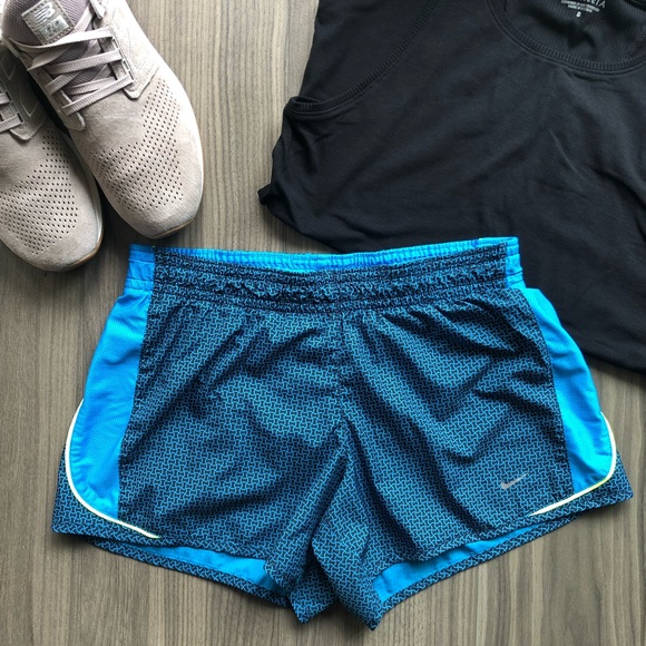 Nike Dri-fit Running Shorts - Blue Pattern - Picture 1 of 5